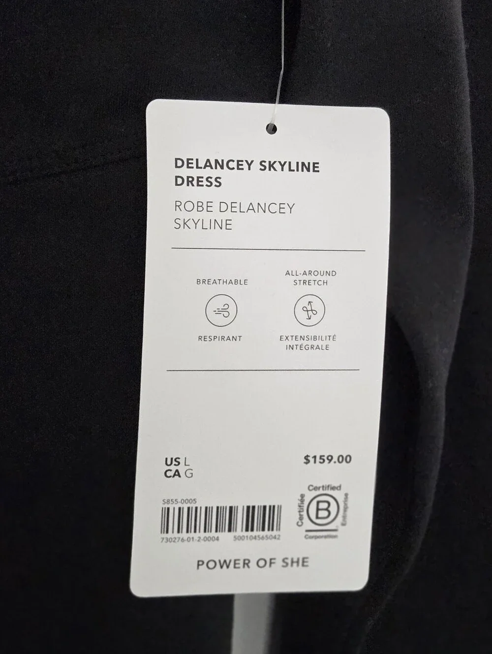 Athleta Delancey Skyline Mocked Neck Long-Sleeve Black Dress